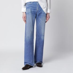 Our Legacy 女士 牛仔长裤 WATA AURORA 剪短蓝色数字印花牛仔裤