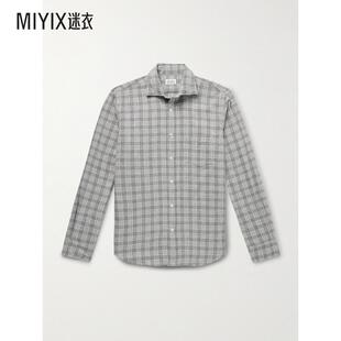 Hartford 男款Paul 格纹棉质法兰绒衬衫 迷衣时尚