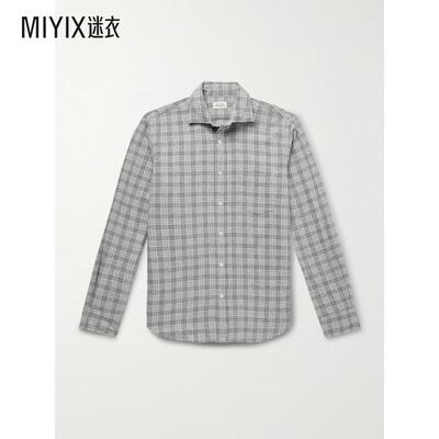 Hartford 男款Paul 格纹棉质法兰绒衬衫 迷衣时尚