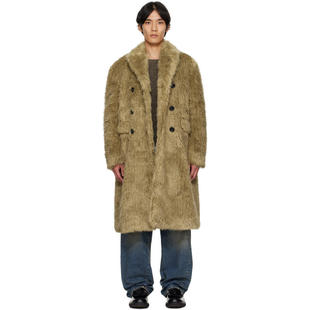 Andersson Bell 男士 大衣 驼色 Fields Buttons 人造毛皮
