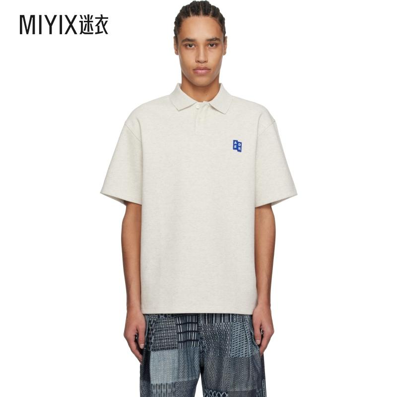 Ader Error 男款灰白色 Significant 系列 TRS Tag 01 Polo 衫 迷