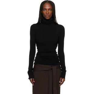 上衣 黑色 高领衫 Miyake Baguette 女士 Cotton Issey October