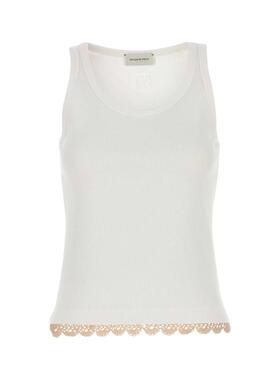 Magda Butrym 女士 FW25 上衣 白色弹力棉质背心上衣