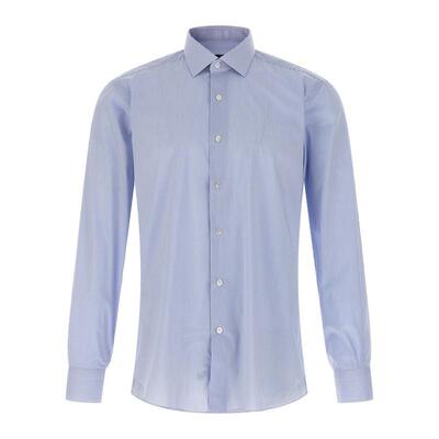 BARBA Napoli 男士 FW25 衬衫 Barba 條紋府綢襯衫