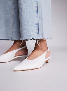 Public Desire 女士 鞋靴 Saskia 露跟小跟鞋(白色)