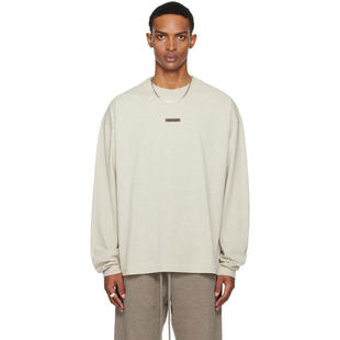 Essentials 男士 T恤 米色 Classic Fit 长袖