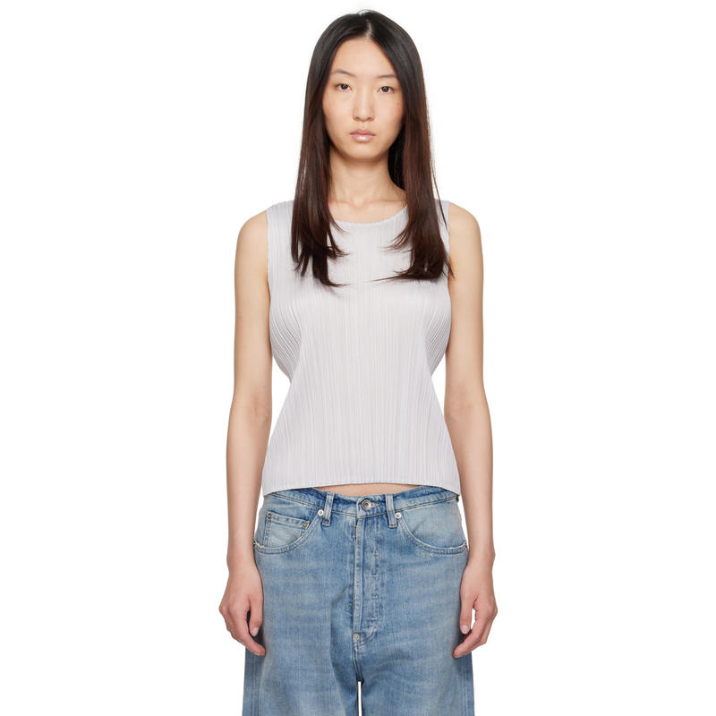 Pleats Please Issey Miyake 女士 背心 灰色 March Basics 背心