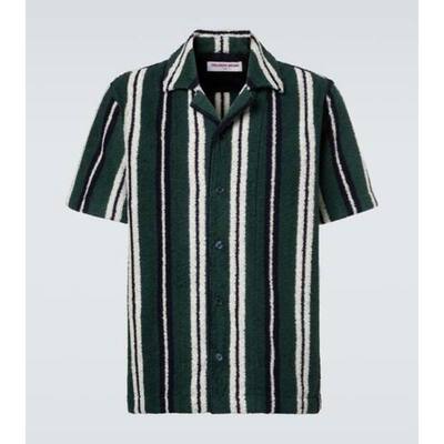 Orlebar Brown 男士 衬衫 Griffith 条纹棉混纺厚绒布保龄球