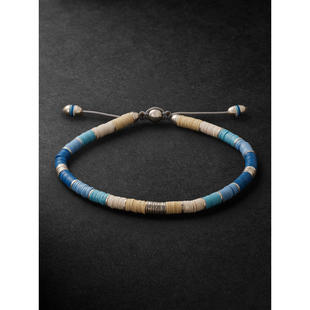 男士 纯银银色 手链 Vinyl 绳子手链 Rizon MAOR