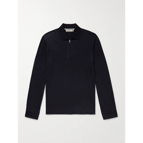 Canali 康钠丽 男士 SS26 POLO衫 羊毛半拉链