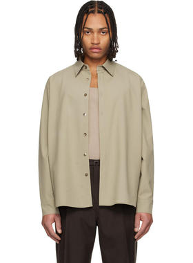 LE17SEPTEMBRE 男士 衬衫 驼色 Classic Wool-Blend 衬衫