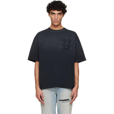 Amiri 埃米尔 男士 T恤 黑色 MA Quad Oversized