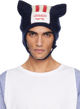 Charles Jeffrey Loverboy 男士 毛线帽 海军蓝 Ears 兜帽