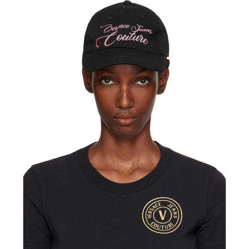 Versace Jeans 范思哲 女士 棒球帽 黑色 Cotton Logo Glitter