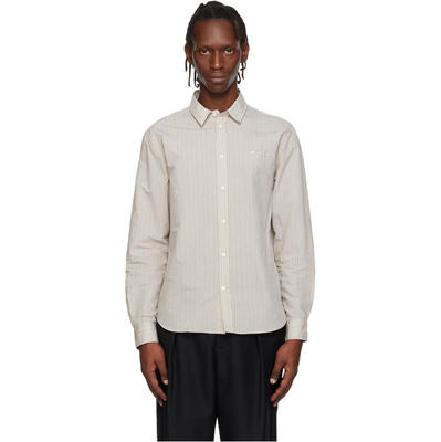Maison Kitsuné 男士 衬衫 驼色 Handwriting Casual