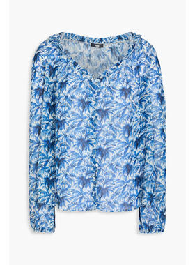 PAIGE 女士 上衣 Myla 荷叶边印花真丝衫