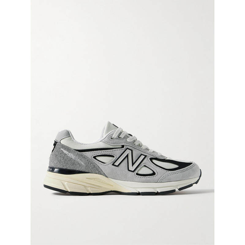 New balance 男士 SS24 运动鞋 990v4 皮革边绒面革网纱运动鞋