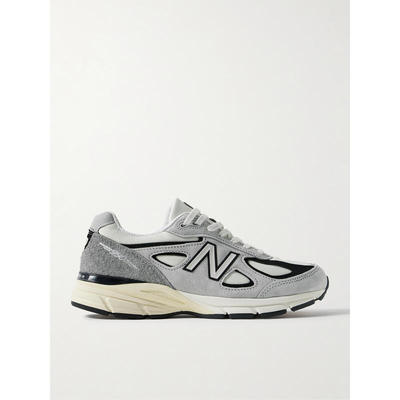 New balance 男士 SS24 运动鞋 990v4 皮革边绒面革网纱运动鞋