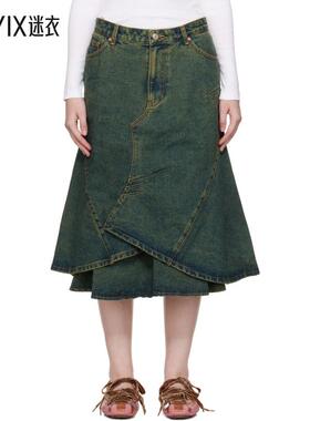 Andersson Bell 女款蓝色 Custom Flare Layered 牛仔半身裙 迷衣