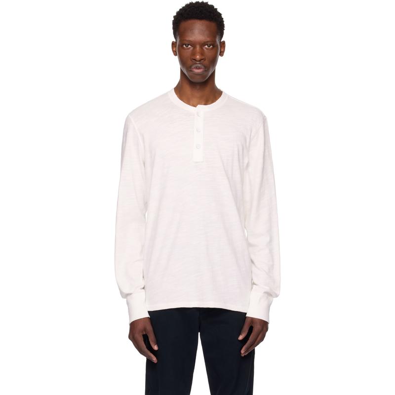 Rag&Bone 男士 上衣 白色 Classic Flame 亨利衫