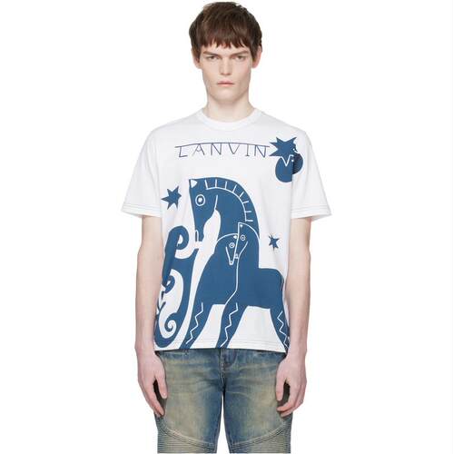 Lanvin 浪凡 男士 T恤 白色马年系列印花