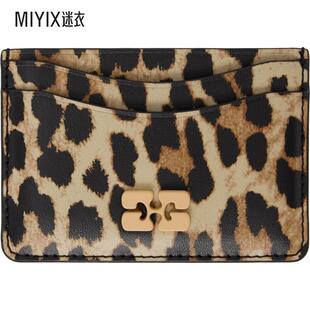 女款 Leopard Ganni 驼色 卡包 Printed Bou