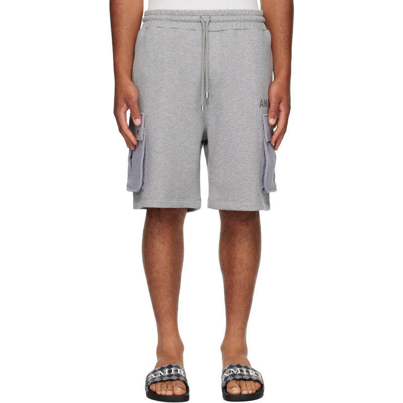 Amiri 男士 短裤 灰色 Stencil 工装短裤,男装,短裤,淘宝优惠券,粉丝福利购,淘宝优惠卷
