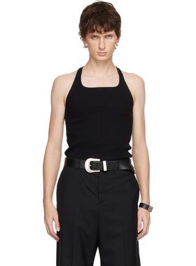 MATIÈRES FÉCALES 男士 背心 黑色 Cross Seam Knit 背心