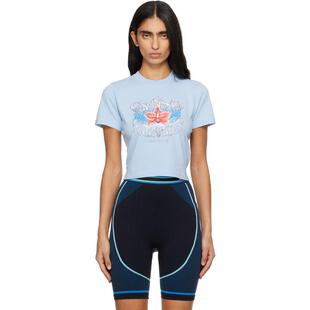 Casablanca 女士 T恤 蓝色 Blades Cropped