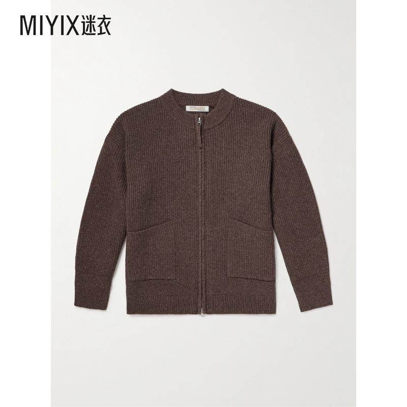 FrizmWORKS 男款Deck 罗纹羊毛混纺拉链针织开衫 迷衣时尚