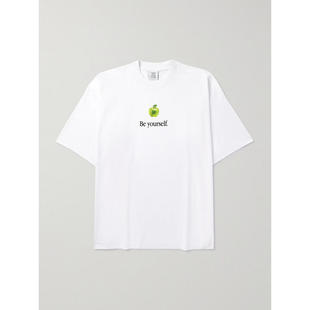 Vetements 男士 FW25 衬衫 Be Yourself 宽松款印花棉针织T恤