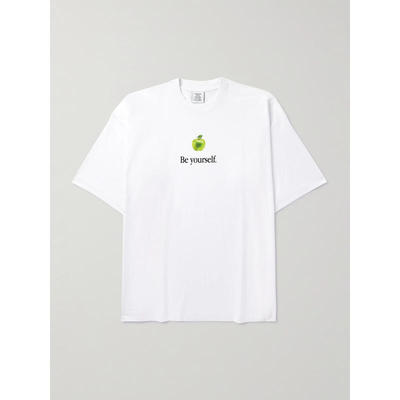 Vetements 男士 FW25 衬衫 Be Yourself 宽松款印花棉针织T恤