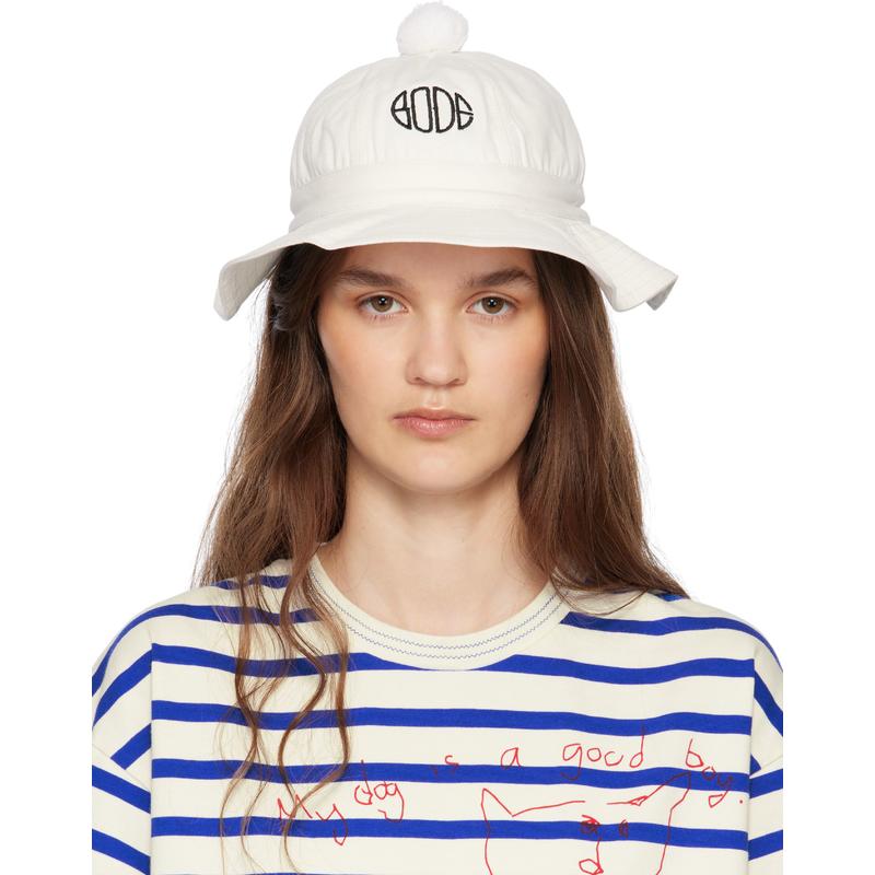 Bode 女士 渔夫帽 白色 Paneled Grandfather 渔夫帽