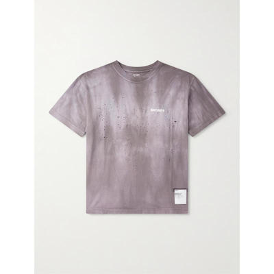 Satisfy 男士 T恤 MothTech™ 徽标印花磨破棉针织T恤