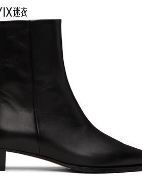 Aeyde 女款黑色 Harriet Leather 踝靴 迷衣时尚