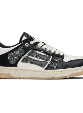 Amiri 埃米尔 男士 运动鞋 黑色  白色 Bandana Skel Top Low