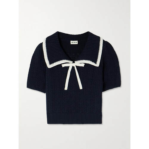 RIXO 女士 SS26 毛衣 Pippa two-tone 蝴蝶结棉质