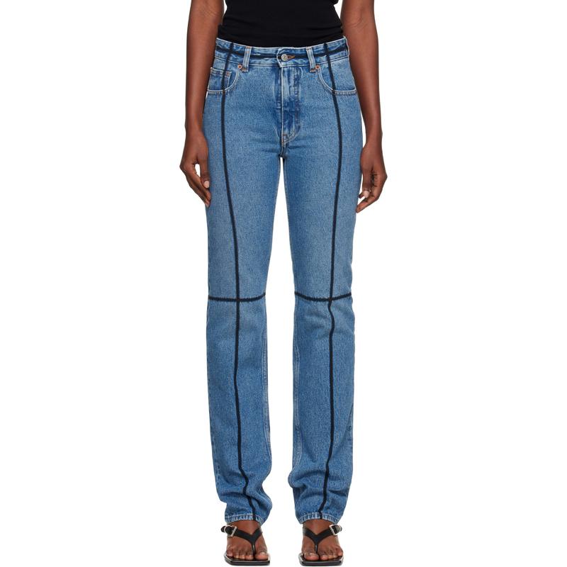 MM6 Maison Margiela马吉拉 女士 牛仔长裤 蓝色五袋牛仔裤