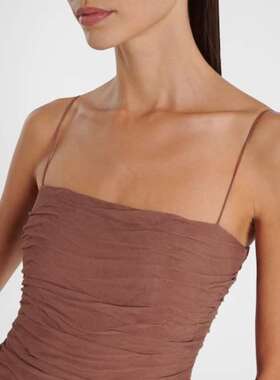 Staud 女士 中长连衣裙 Dalton 褶皱长款连衣裙