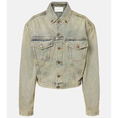 Entire Studios 女士 夹克 褪色设计宽松款牛仔布