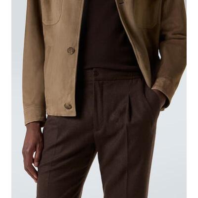 RUBINACCI 男士 长裤 初剪羊毛法兰绒锥形