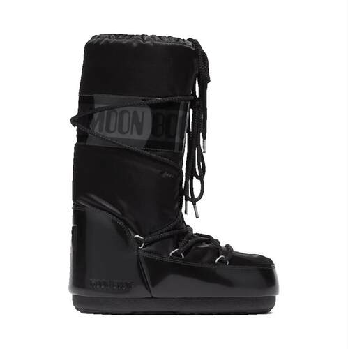Moon Boot 月亮靴 女士 雪地靴 ICON GLANCE BLACK SATIN BOOTS