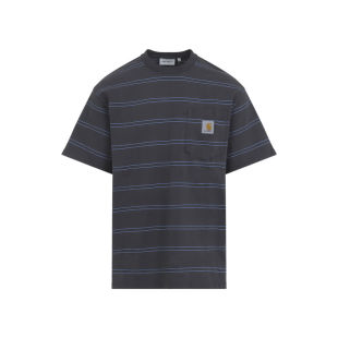 Carhartt WIP 卡哈特 男士 FW26 T恤 条纹青灰色棉质