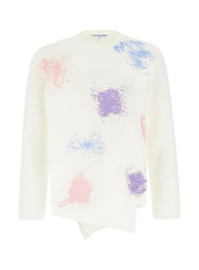 Comme des Garçons 男士 SS24 毛衣 白色聚酯毛衣