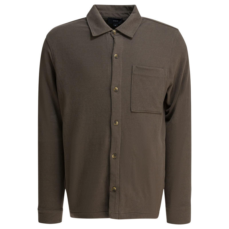 Vince 男士 SS26 外套 棉质绒面革衬衫式夹克