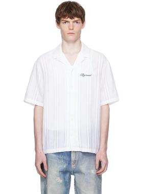 Represent 男士 衬衫 白色刺绣衬衫