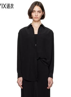 Matteau 女款黑色 Long Sleeve Silk 衬衫 迷衣时尚