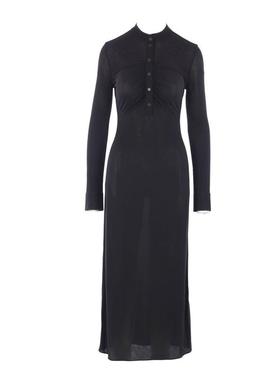 Alaïa 女士 FW25 中长连衣裙 Spft 平紋針織褶飾洋裝