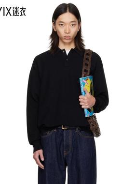 vowels 男款黑色 Light Weight Knit Polo 衫 迷衣时尚