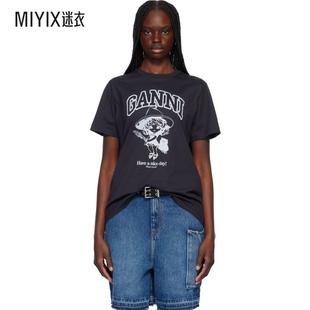 Relaxed 黑色 迷衣时尚 恤 Witch Cotton Basic 女款 Ganni